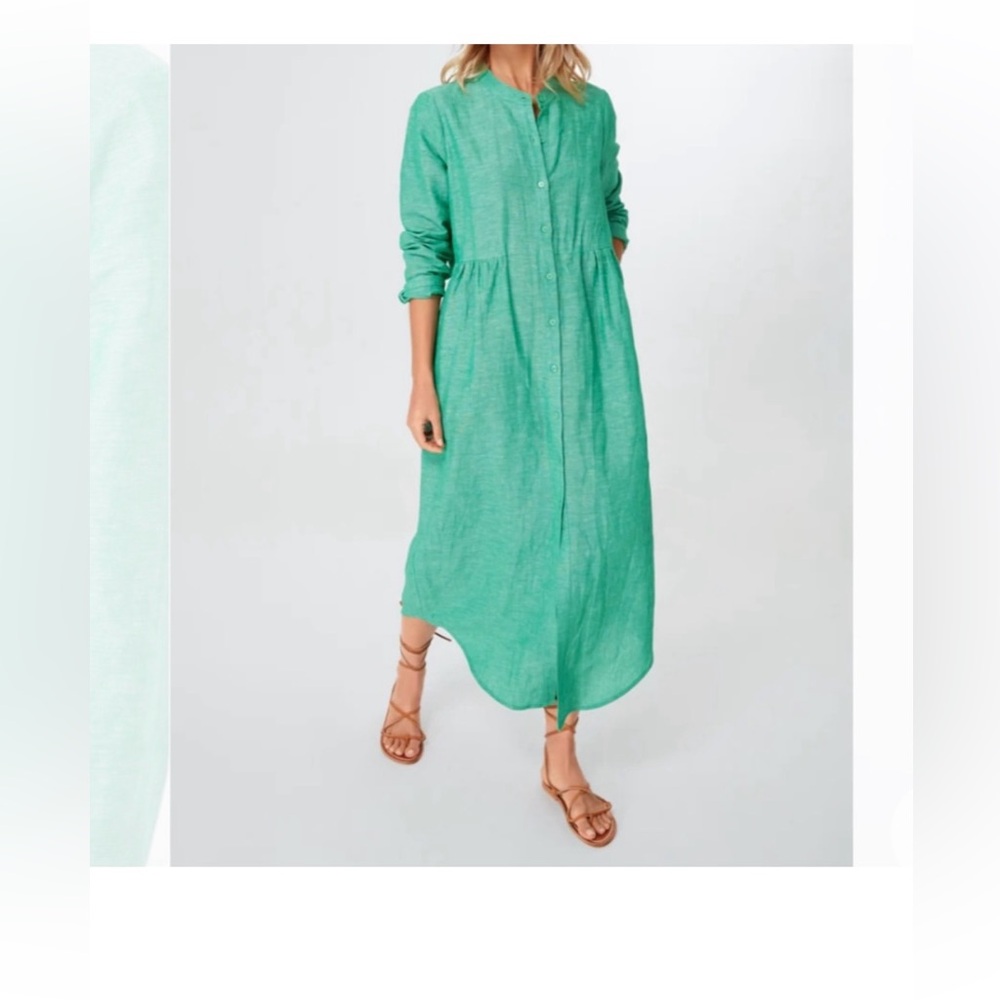 Tuckernuck sea green linen dress. NWT